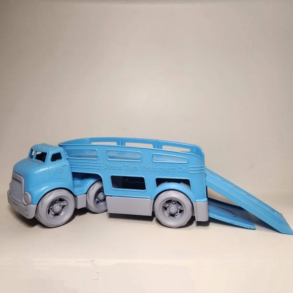 GREEN TOYS Blue Car Transporter Carrier 100% Recycled Plastic Pretend Preschool